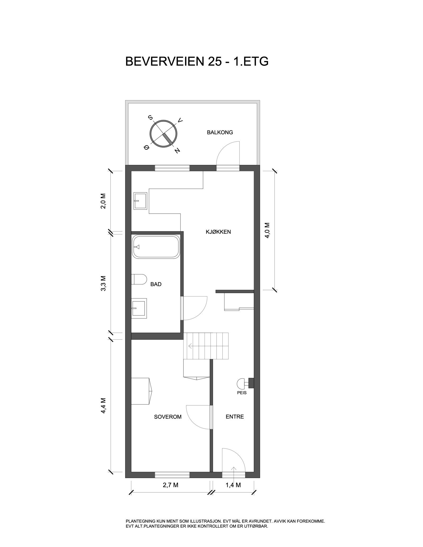 BEVERVEIEN 25 - 1.ETG Galleribilde