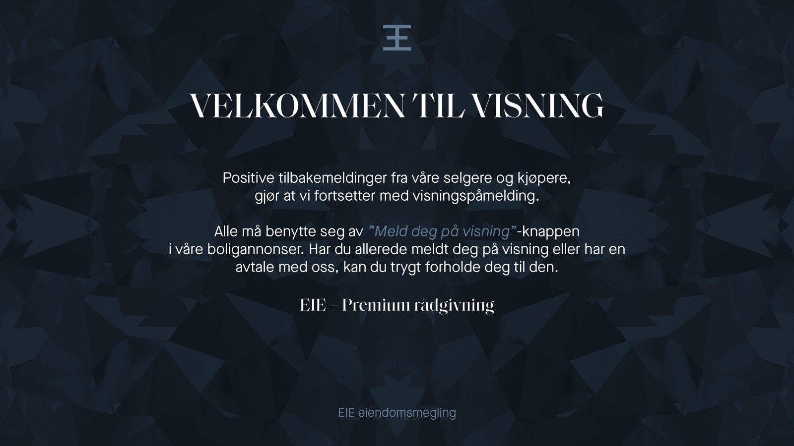 Velkommen til visning! Galleribilde