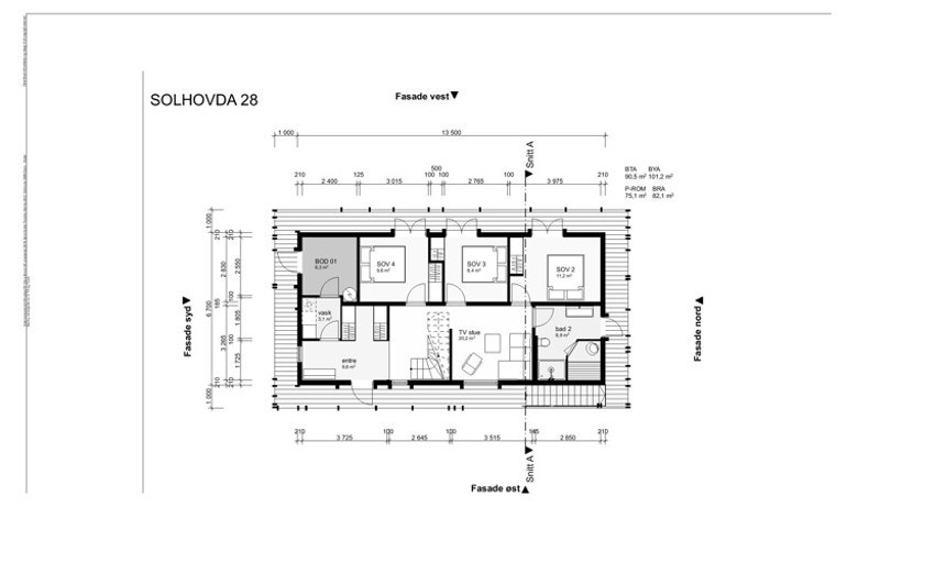 Plantegning 1. etg. Galleribilde