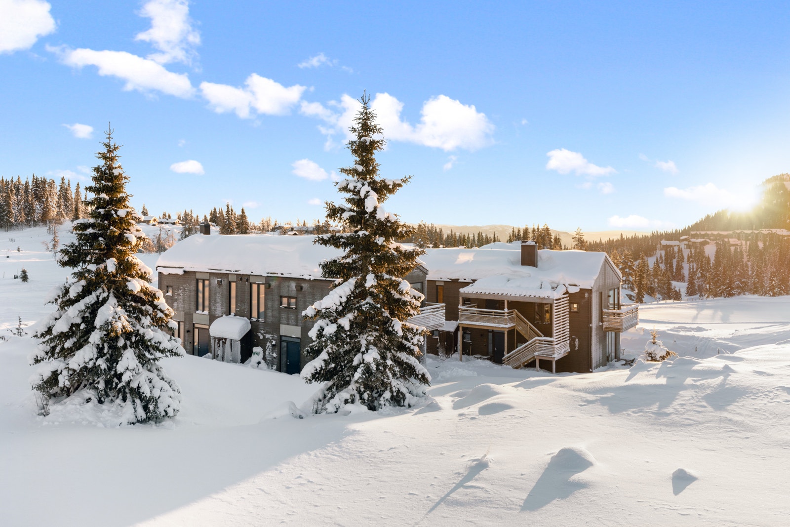 Foto fra ferdigstilte hus på Kvitplassen. Galleribilde