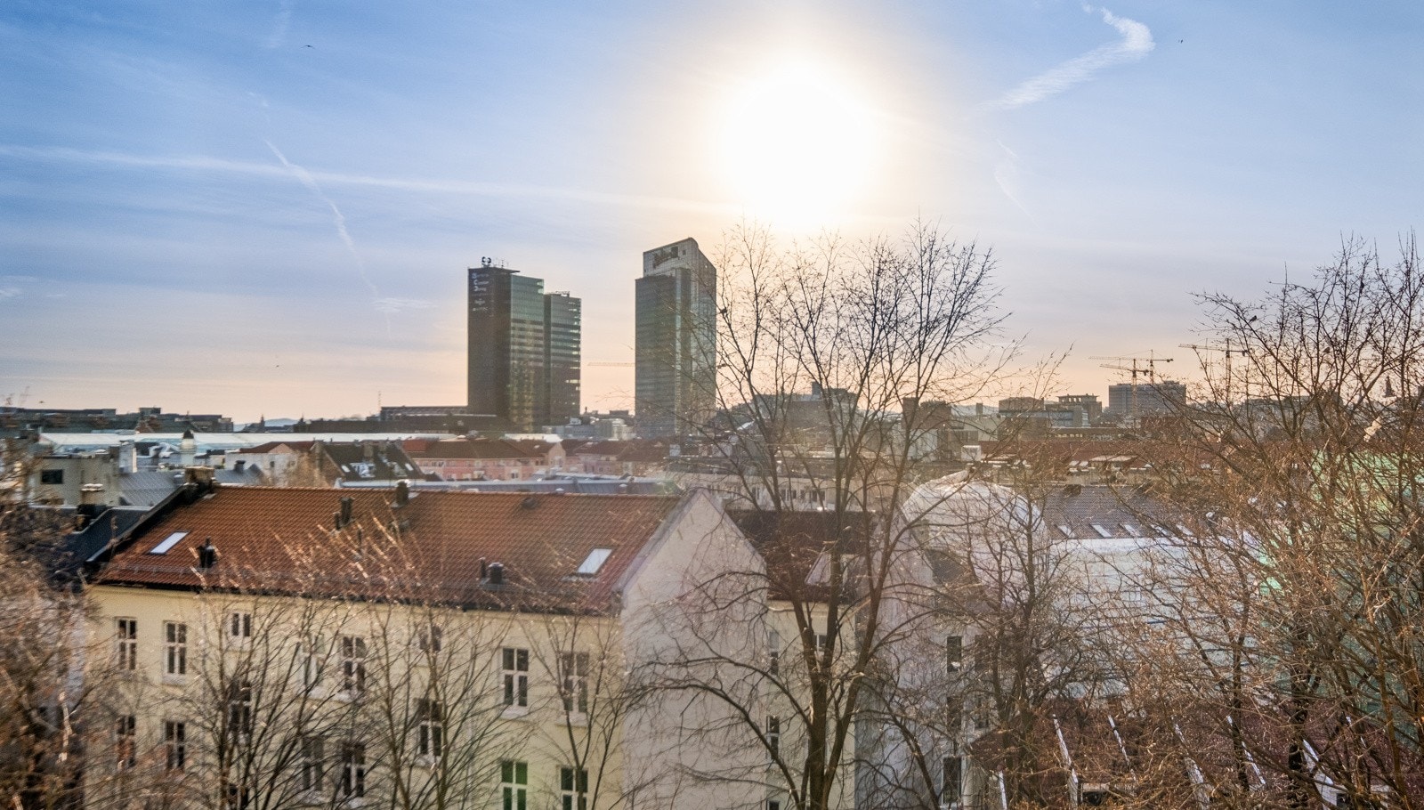 Utsiktsbilde tatt fra borettslagets fellesareal. Galleribilde