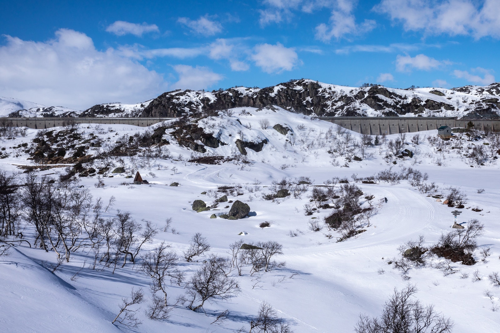 Utsikt over skiløype fra Stinuknodden 24 og 26 Galleribilde
