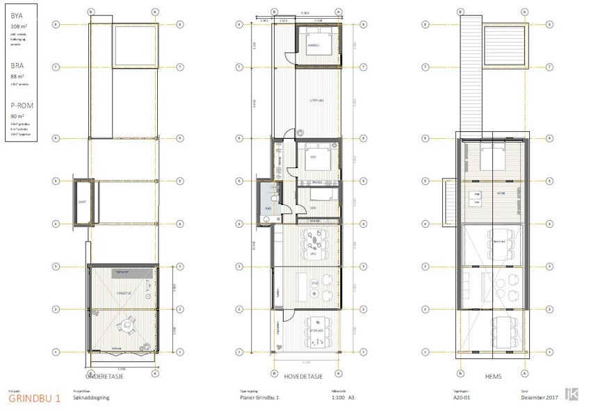 Planteikningsskisse av hyttemodellen Galleribilde