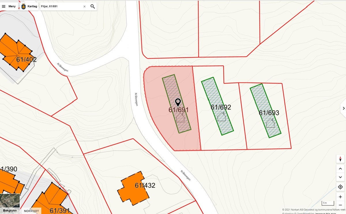 Kart med plassering av tomt 14 Galleribilde