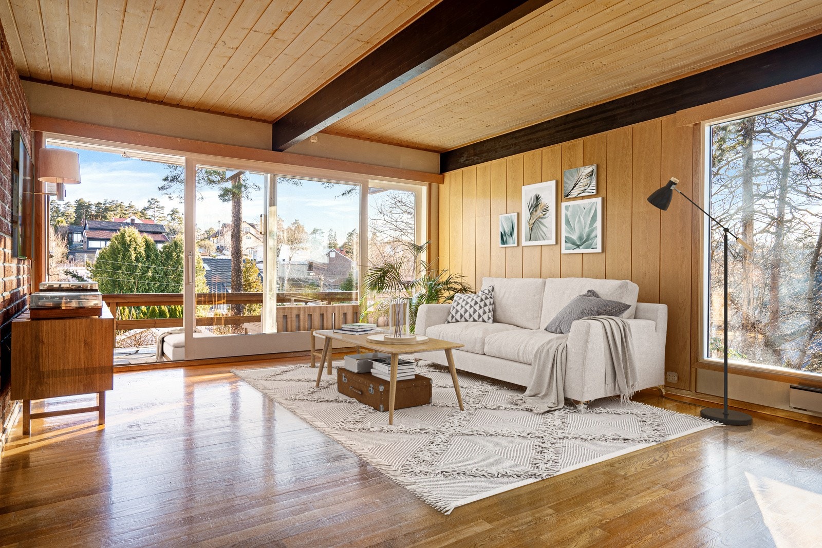 Luftig stue med mye naturlig lysinnslipp. Galleribilde