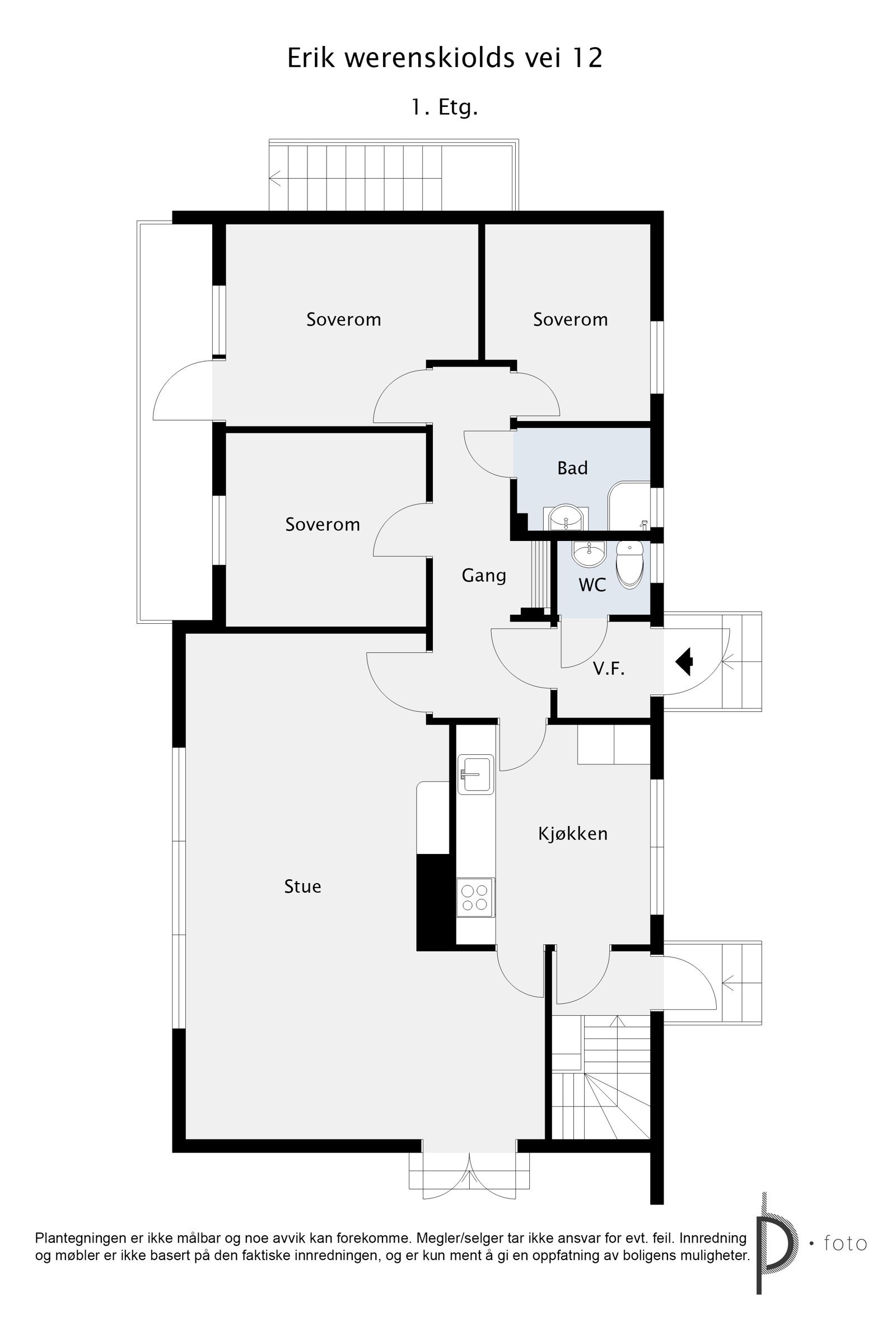 Proaktiv - Plantegning 1 etg Galleribilde