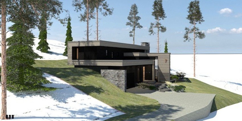 Det medfølger tegninger på hytte som har fått rammetillatelse. Galleribilde