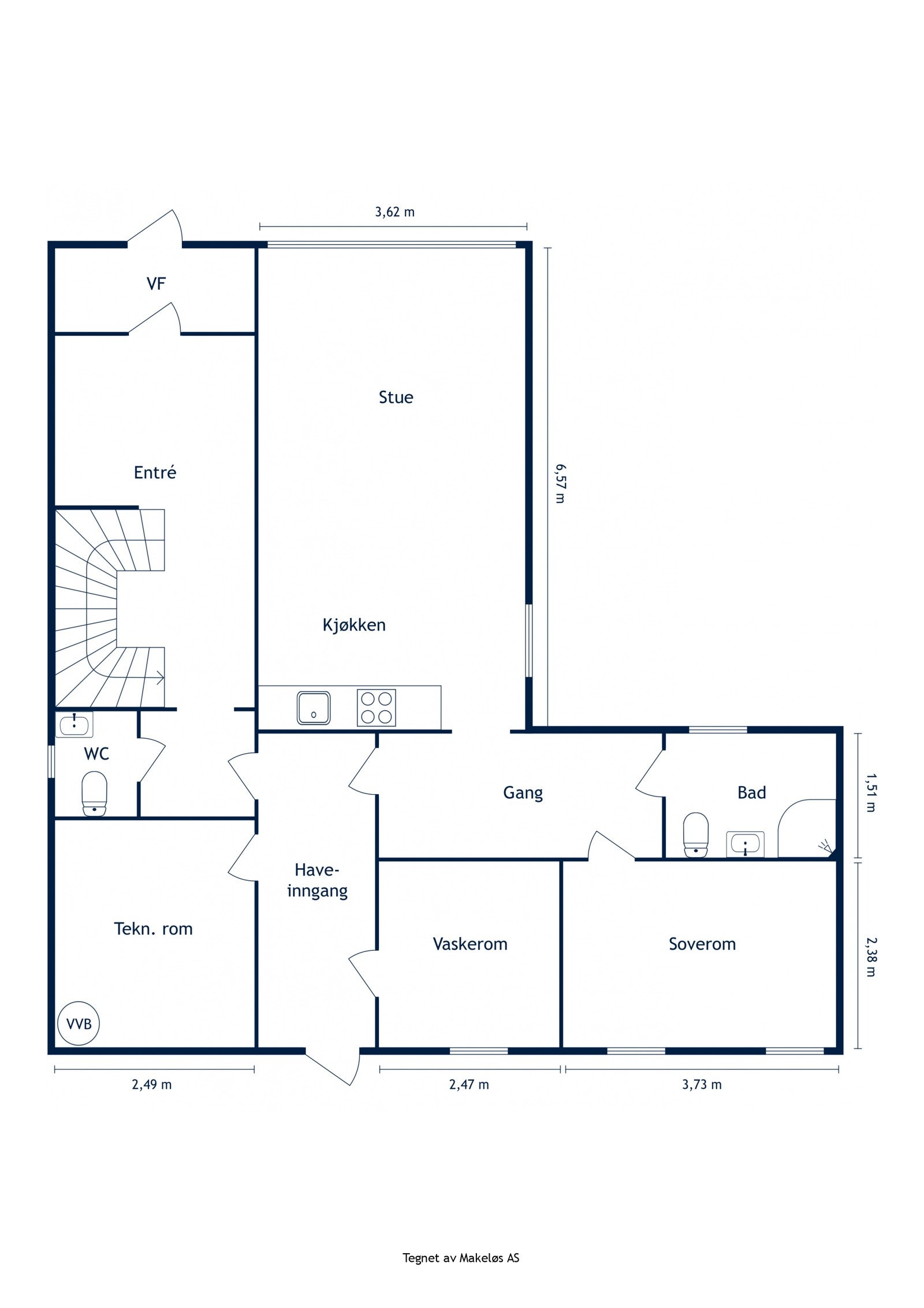 Skissert plantegning 1. etasje. Galleribilde