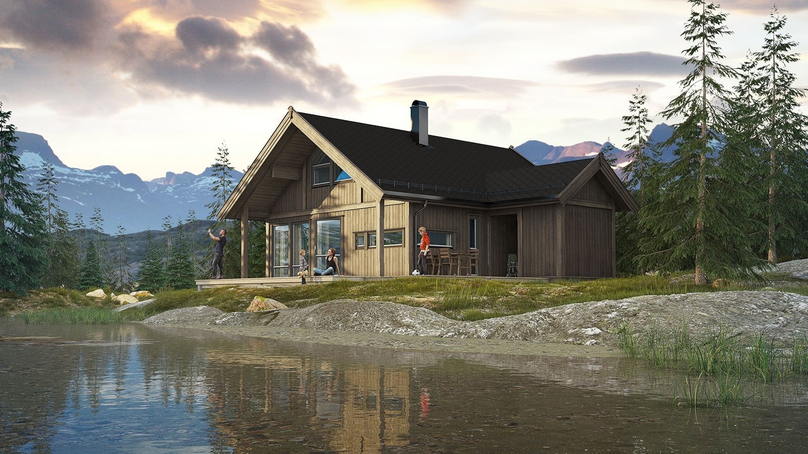 3D bilde av hytta Galleribilde