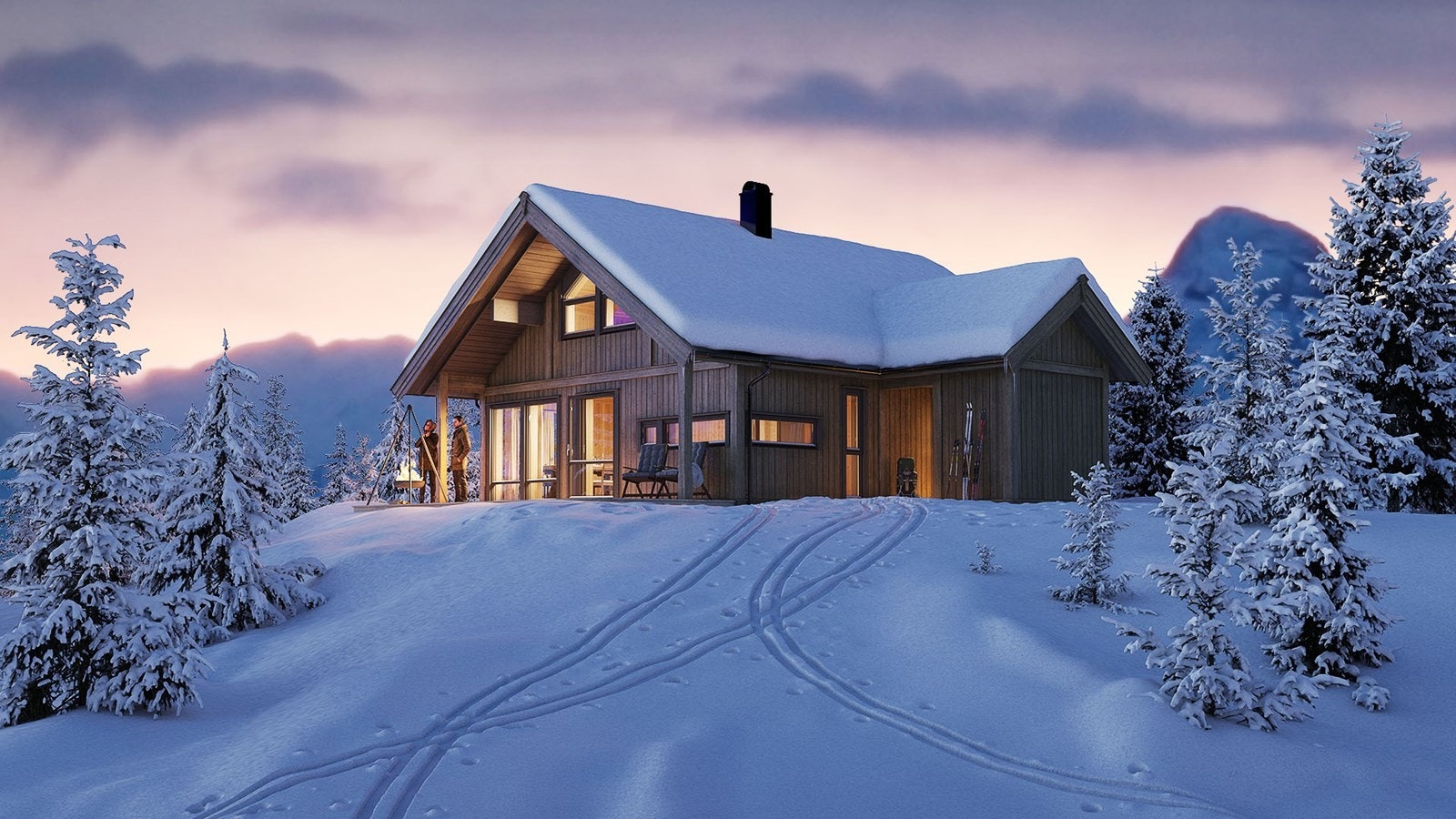3D bilde av hytta Galleribilde