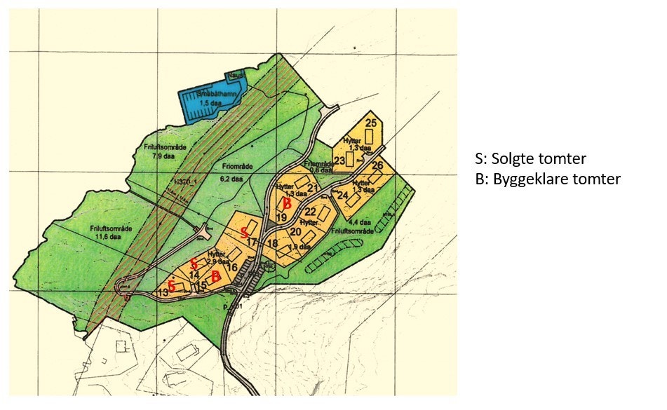 2 tomter er byggeklare, uten byggeklausul.
3 tomter er solgt Galleribilde