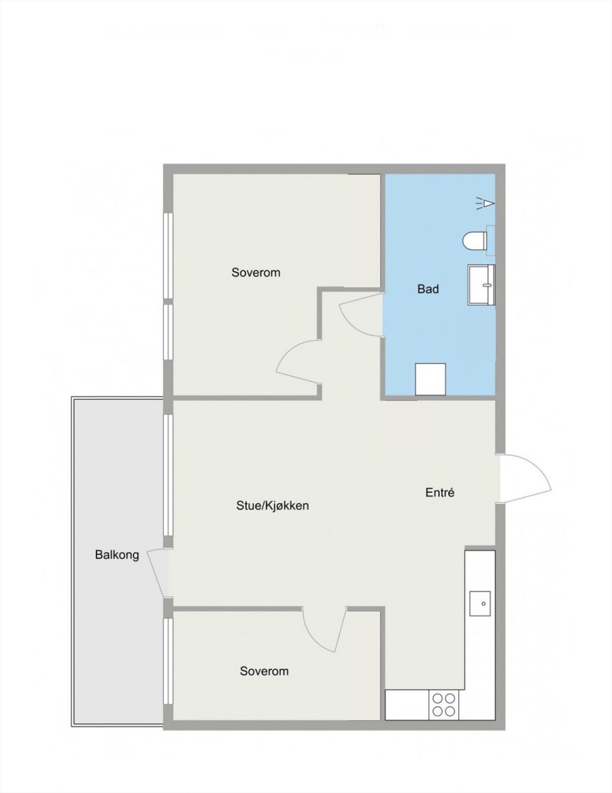 Plantegning - Ikke en teknisk tegning, kun ment som illustrasjon. Avvik kan forekomme. Galleribilde