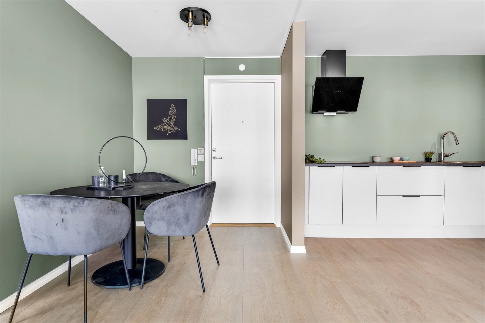 Leiligheten har en åpen og luftig planløsning med et innbydende inngangsparti. Galleribilde