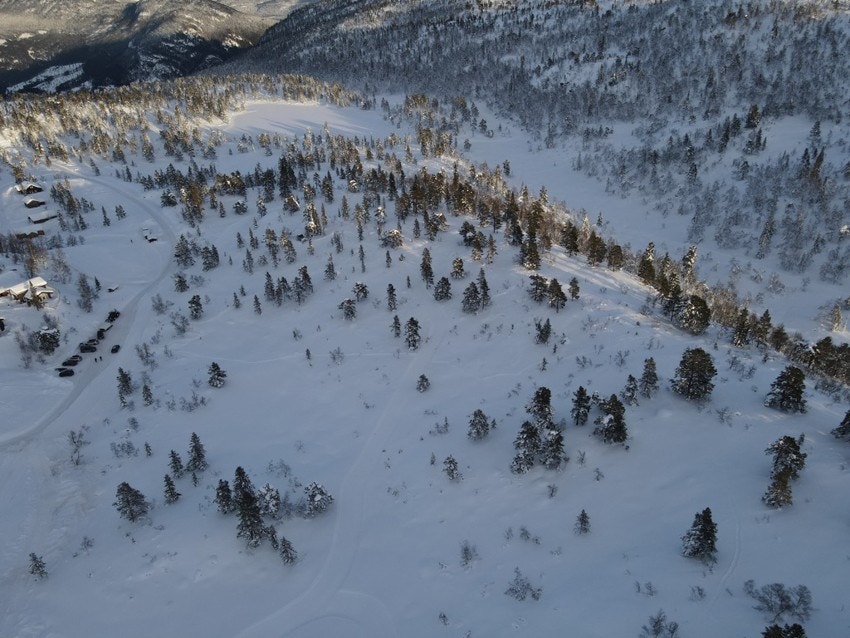 Dronebilde av Kvisletoppen Sør Galleribilde