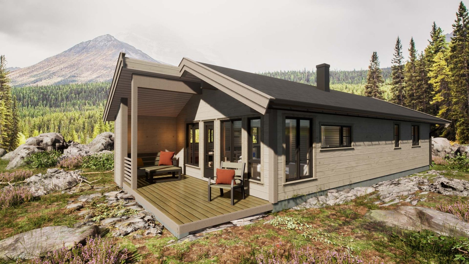 Bekkeblom hytte som kan tilpasses dine ønsker (kostnadsfri tegnetilpasning) Galleribilde