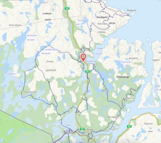Løypenett scooterløyper med utgangspunkt i Bugøyfjord Galleribilde