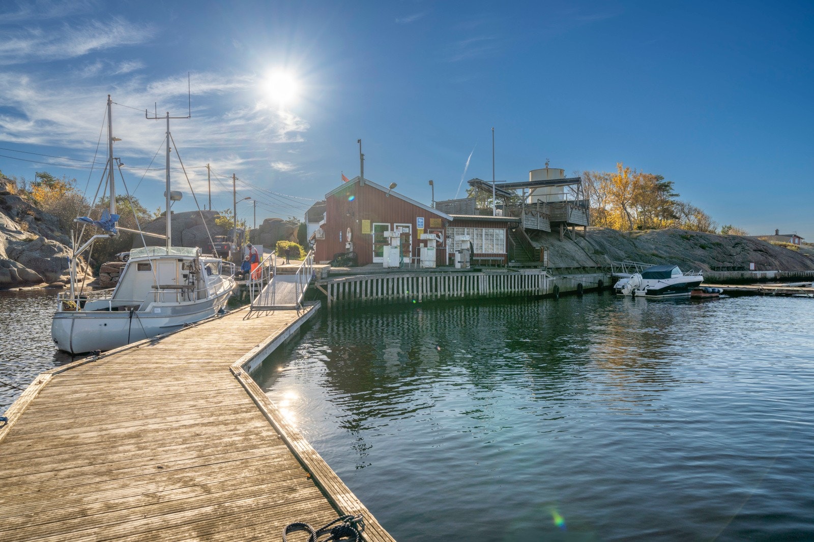 Eiendommen sett fra brygga. Galleribilde
