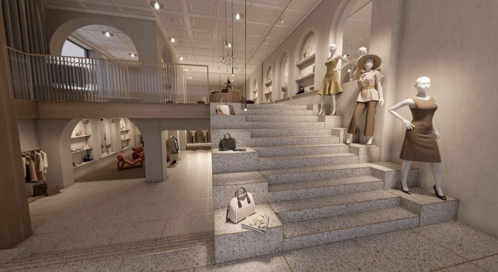 Illustrasjon over mulig innredning. Galleribilde