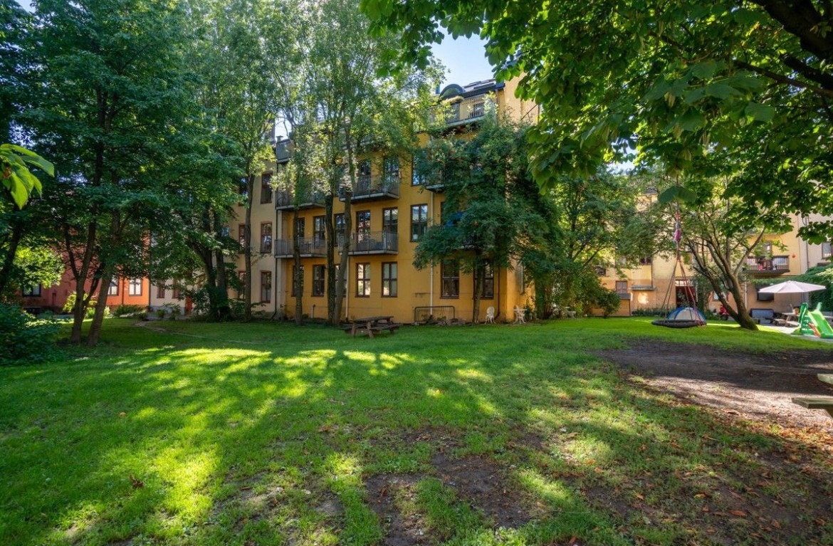 Stor og frodig bakgård Galleribilde