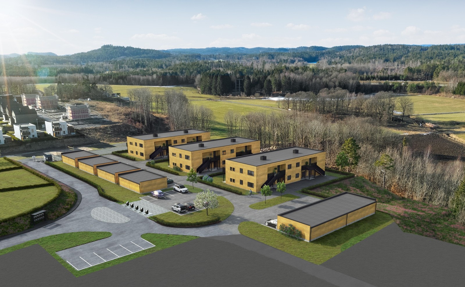 Illustrasjon - Byggene ligger luftig og solrikt Galleribilde