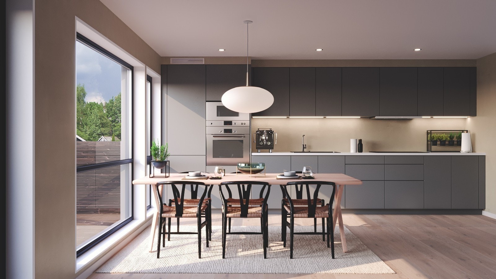 Illustrasjon fra kjøkken/ spiseplass Galleribilde