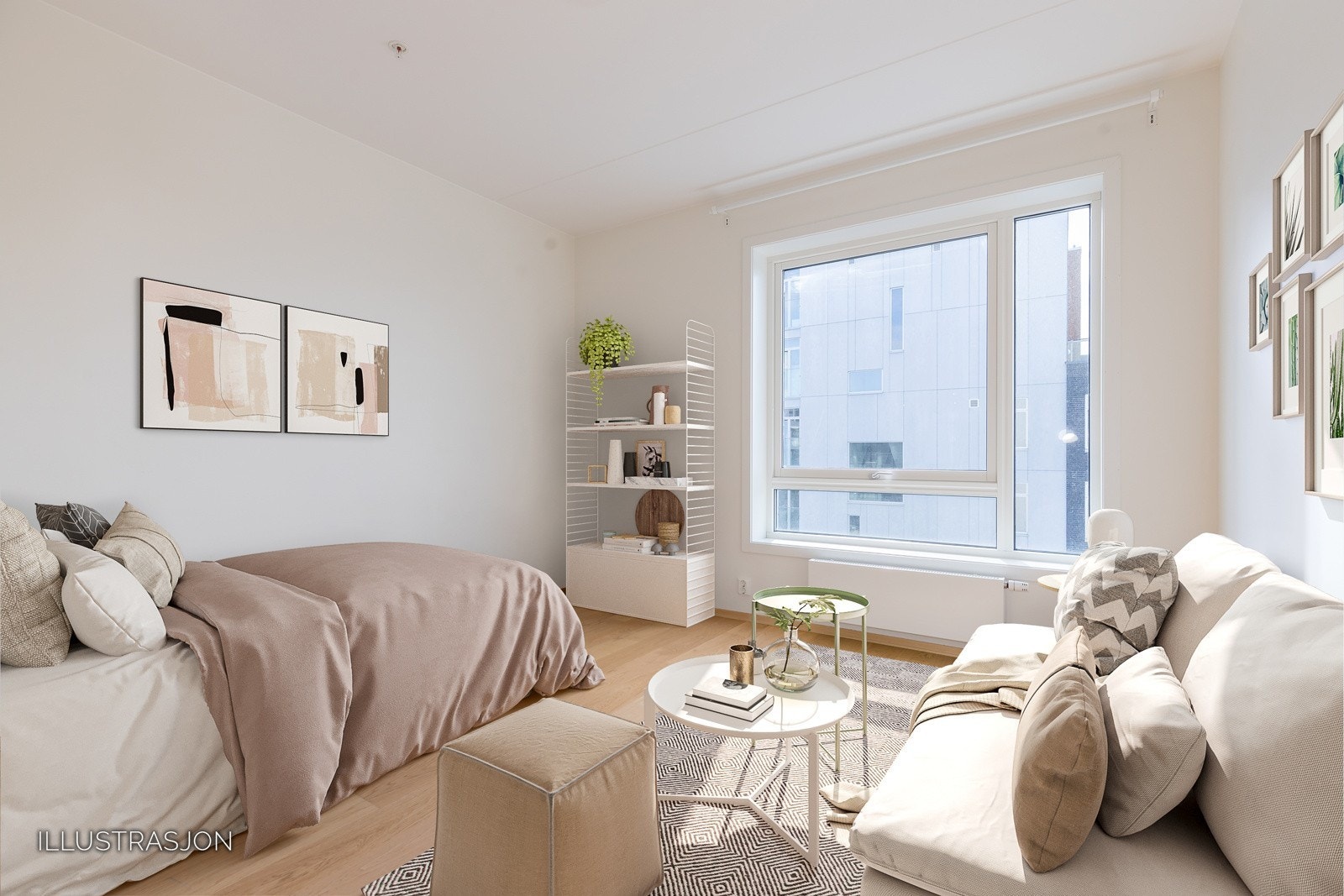 Illustrasjonsbilde med alternativ innredning av bruksrom. Galleribilde