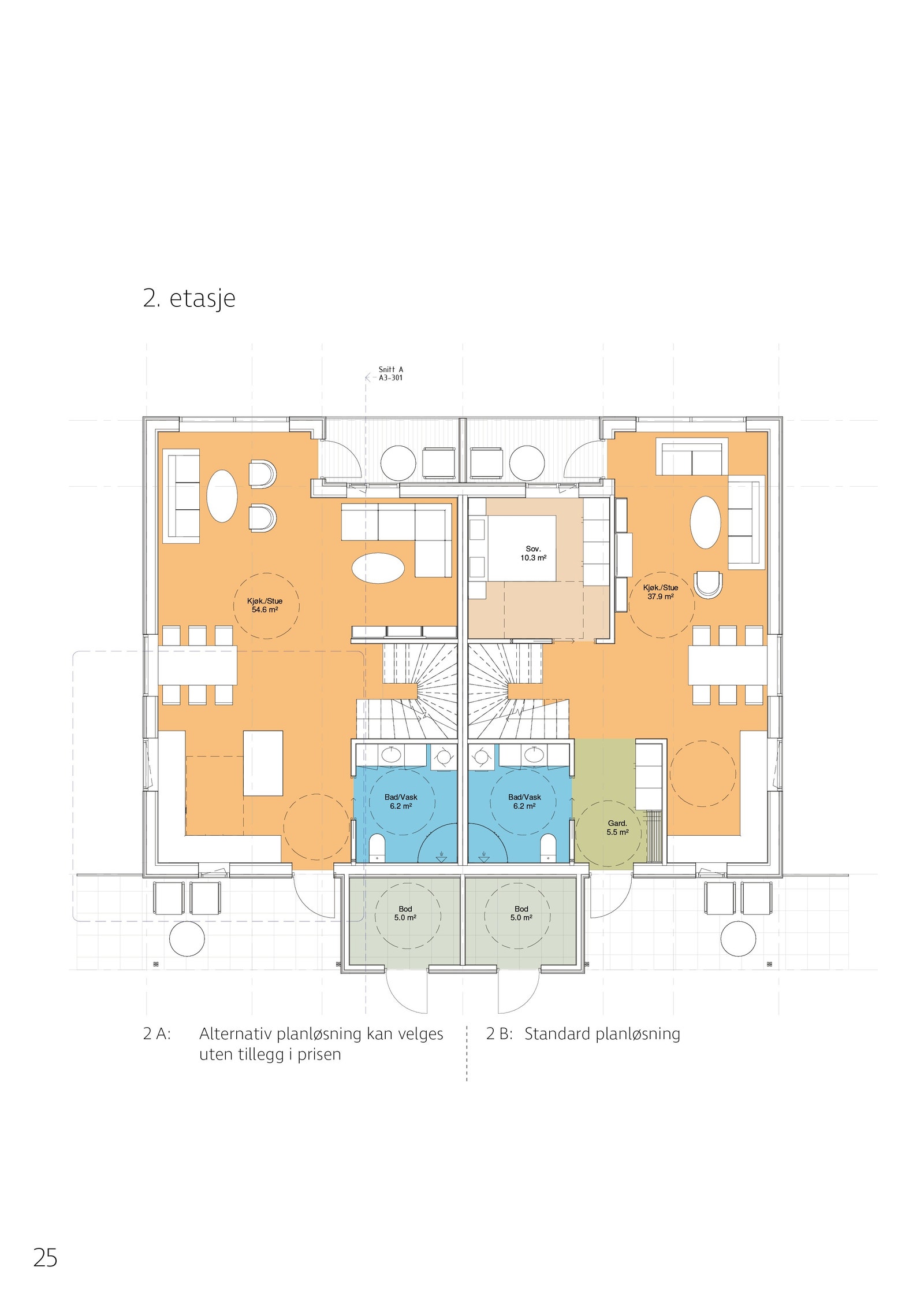 Fleksibel planløsning i første etasje, med eller uten soverom. Entre eller direkte inngang til kjøkken Galleribilde