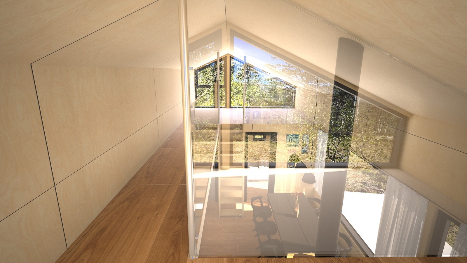 Hems med glassrekkverk Galleribilde