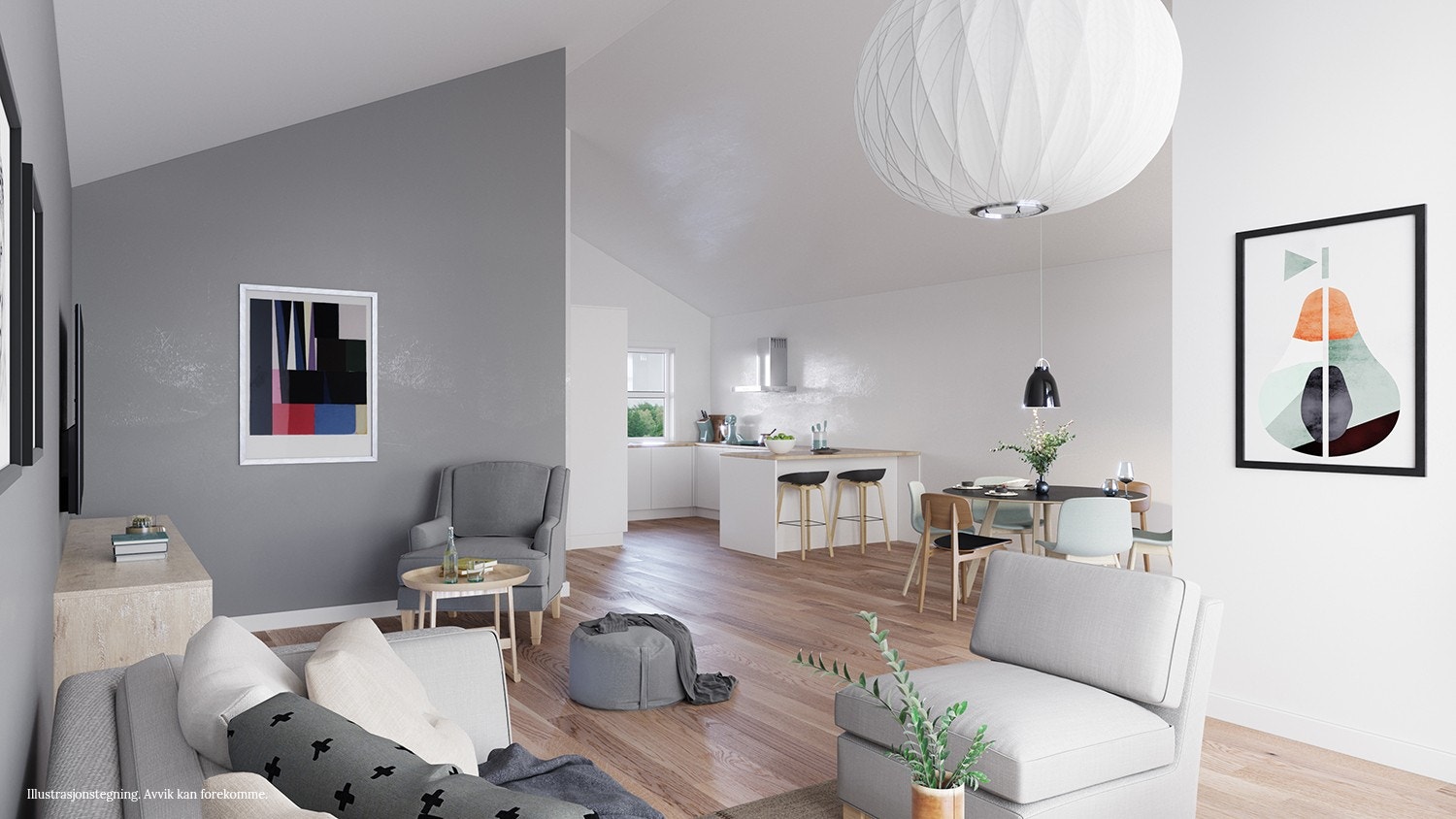 Prosjektet vil bestå av 6 eneboliger i rekke fordelt på 2 bygg. Boligene er delt med carport imellom. Boligene vil ha en praktisk løsning med god og moderne standard. Galleribilde