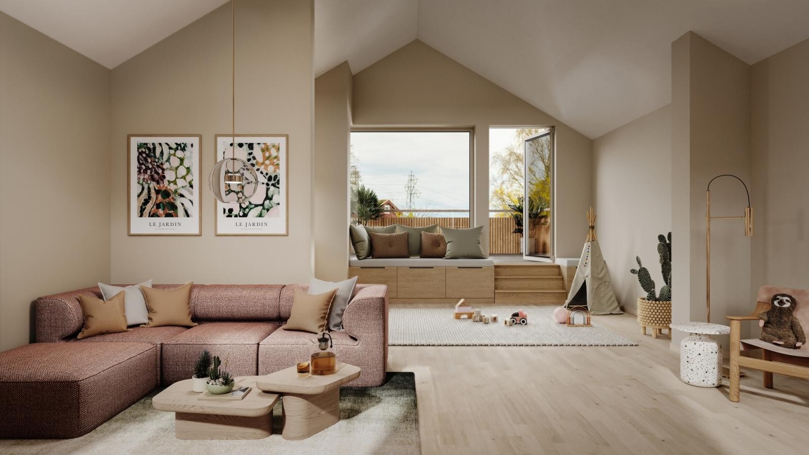 Stor og romslig loftstue (illustrasjonsbilde) Galleribilde