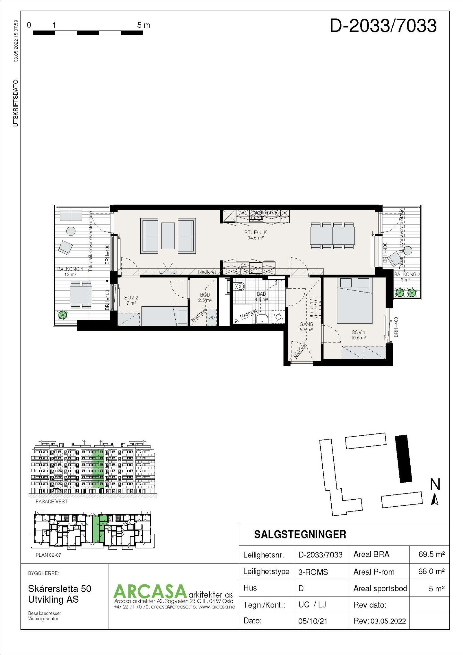 MIDT - SALG BYGG D-2033 7033 3-ROMS Galleribilde