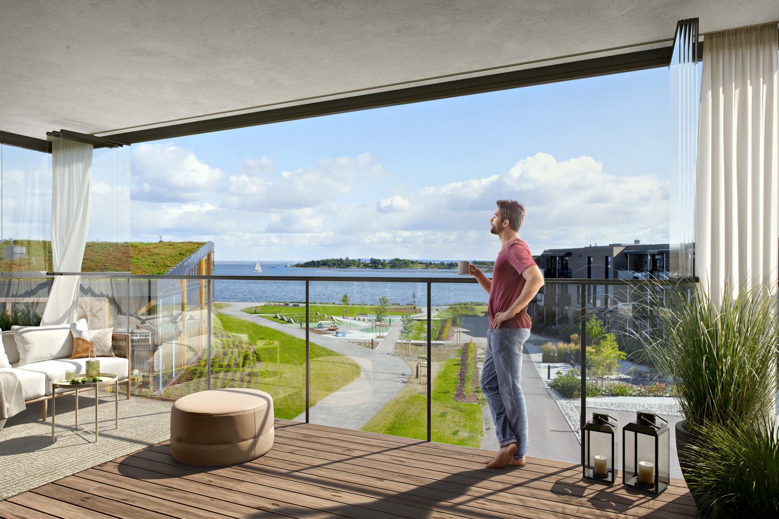 De fleste leilighetene får balkonger med variert og flott utsikt! Galleribilde