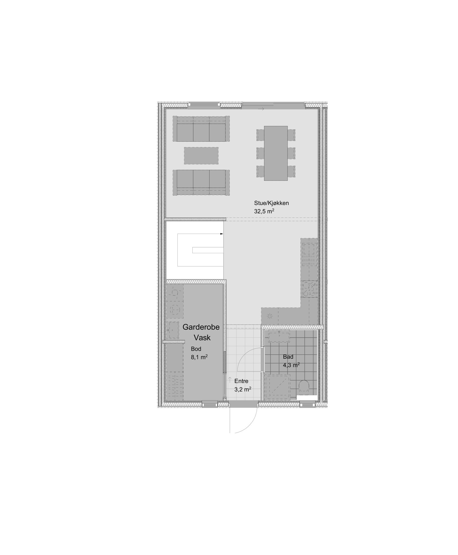 Planløsning 1. etasje Galleribilde