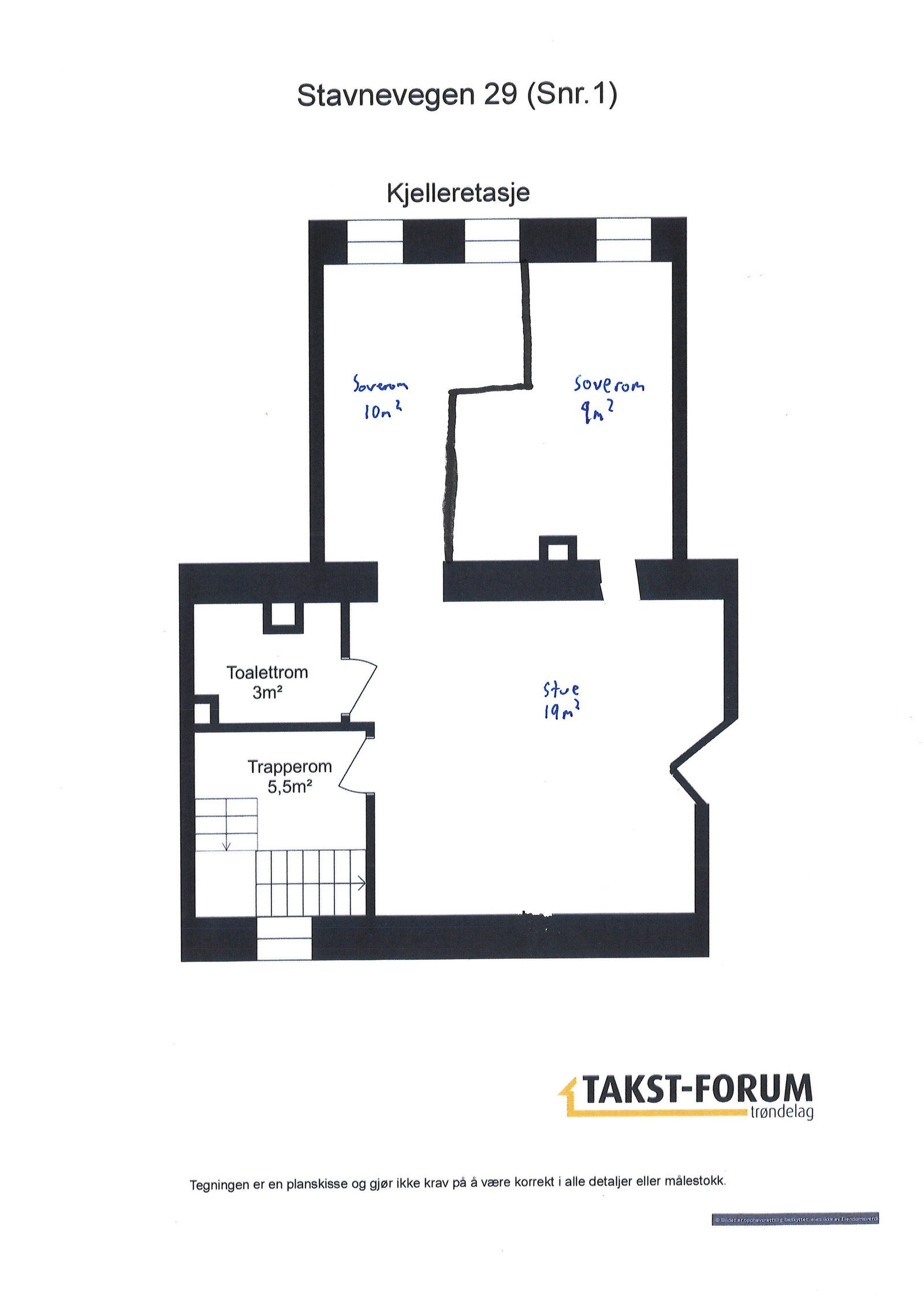 Planskisse av kjelleren. Galleribilde