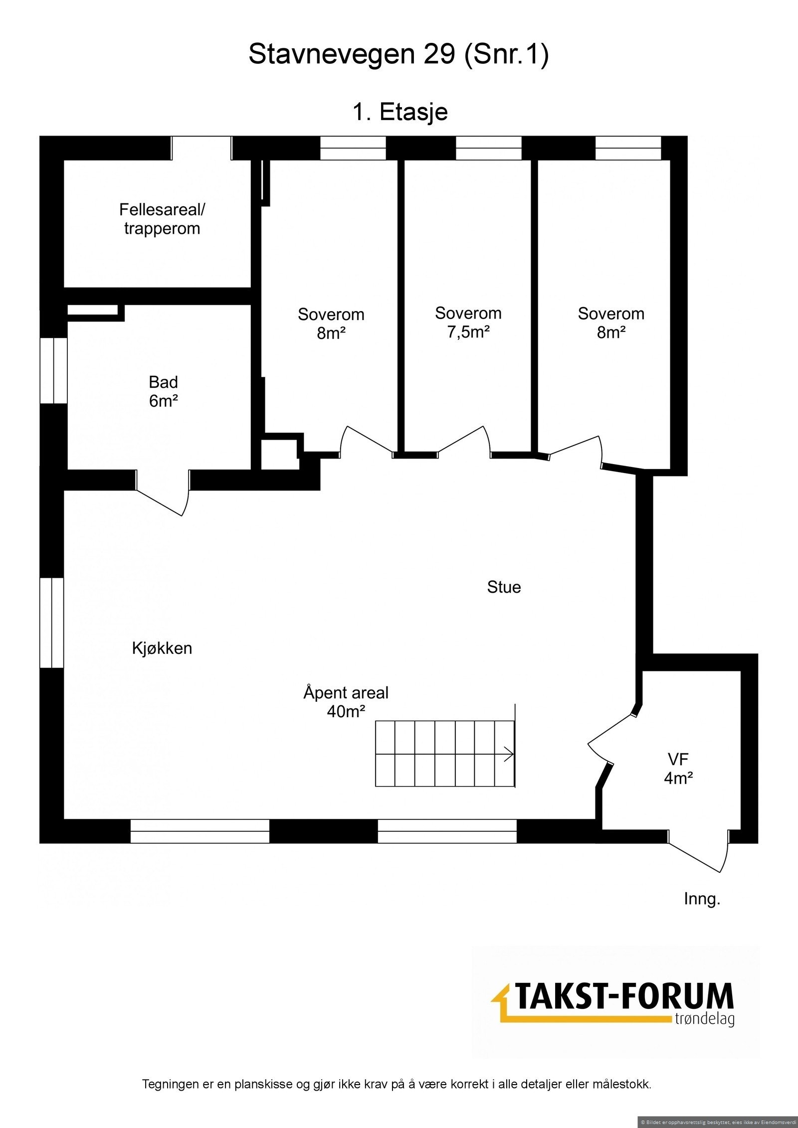 Planskisse av 1. etasje. Galleribilde