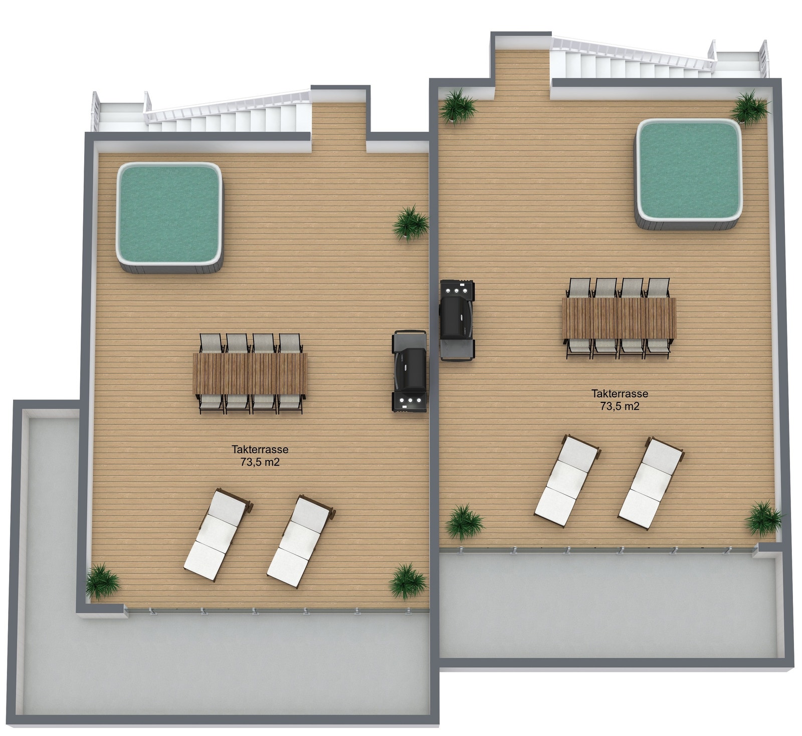 Planillustrasjon takterrasse Galleribilde