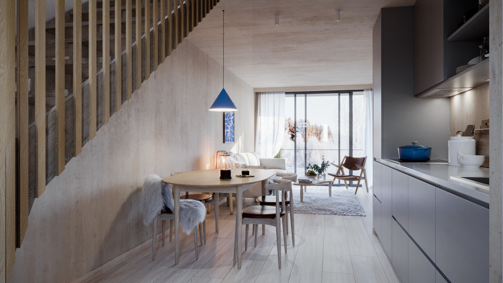 Med vindu fra tak til gulv vil HYTen oppleves lys og romslig Galleribilde