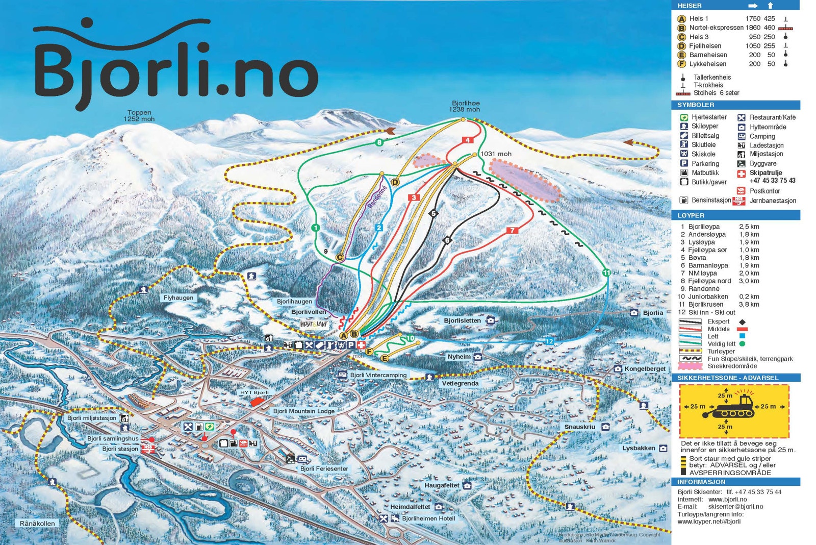 Oversiktskart over Bjorli Galleribilde