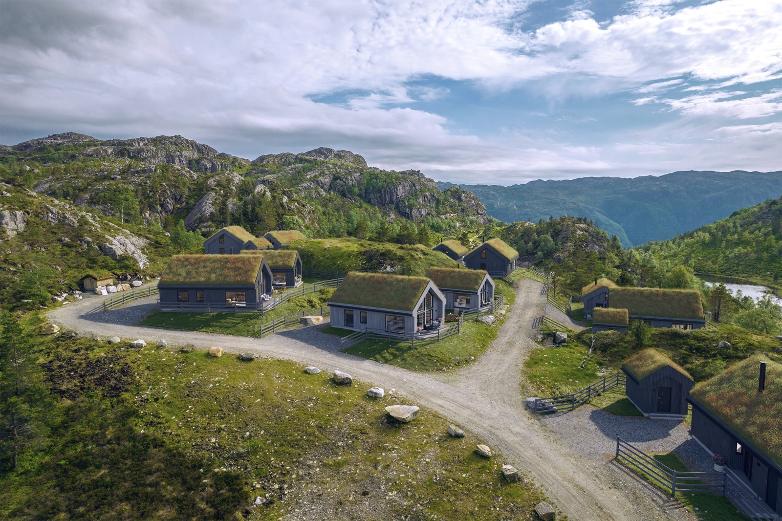 Dronebilde over feltet Galleribilde