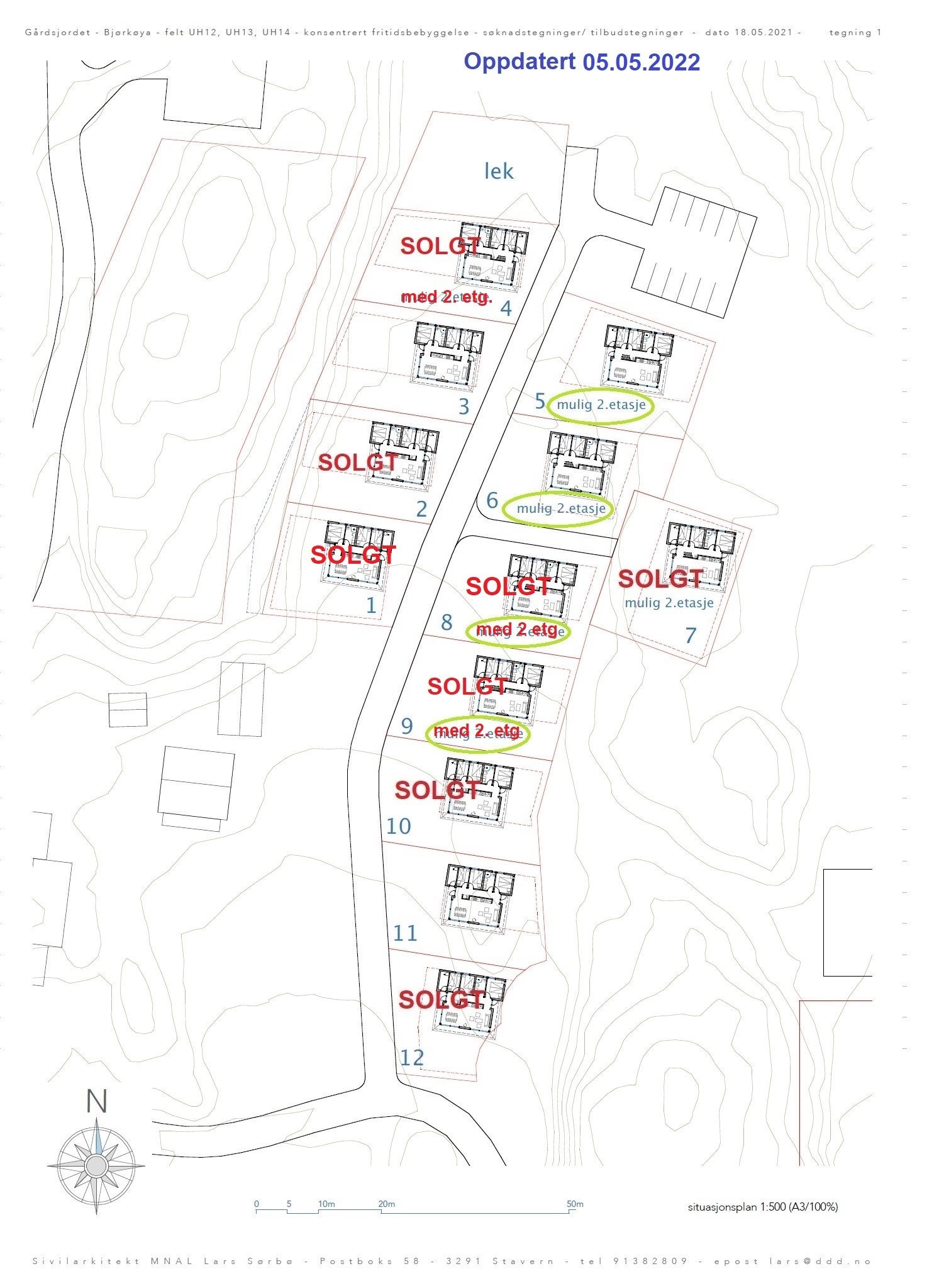Tomtekart oppdatert 03.05.2023 med ledige tomter Galleribilde
