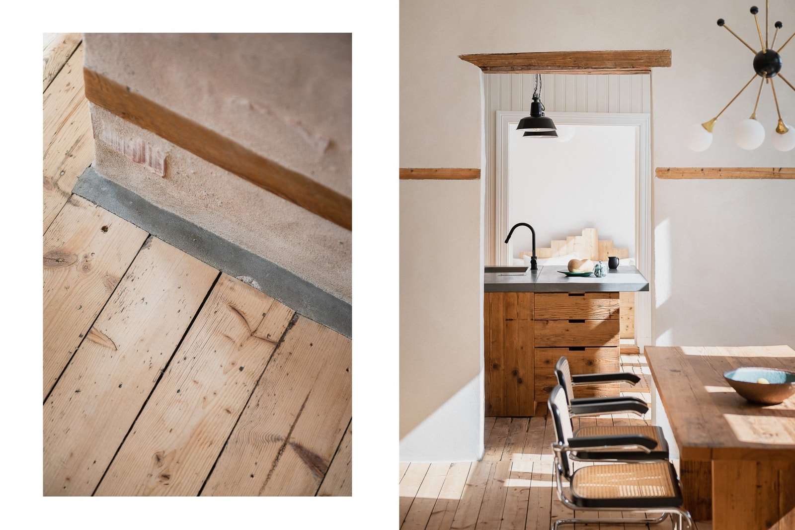 Sekkeskuring og ren
kalkmaling på teglsteinsvegger. Galleribilde