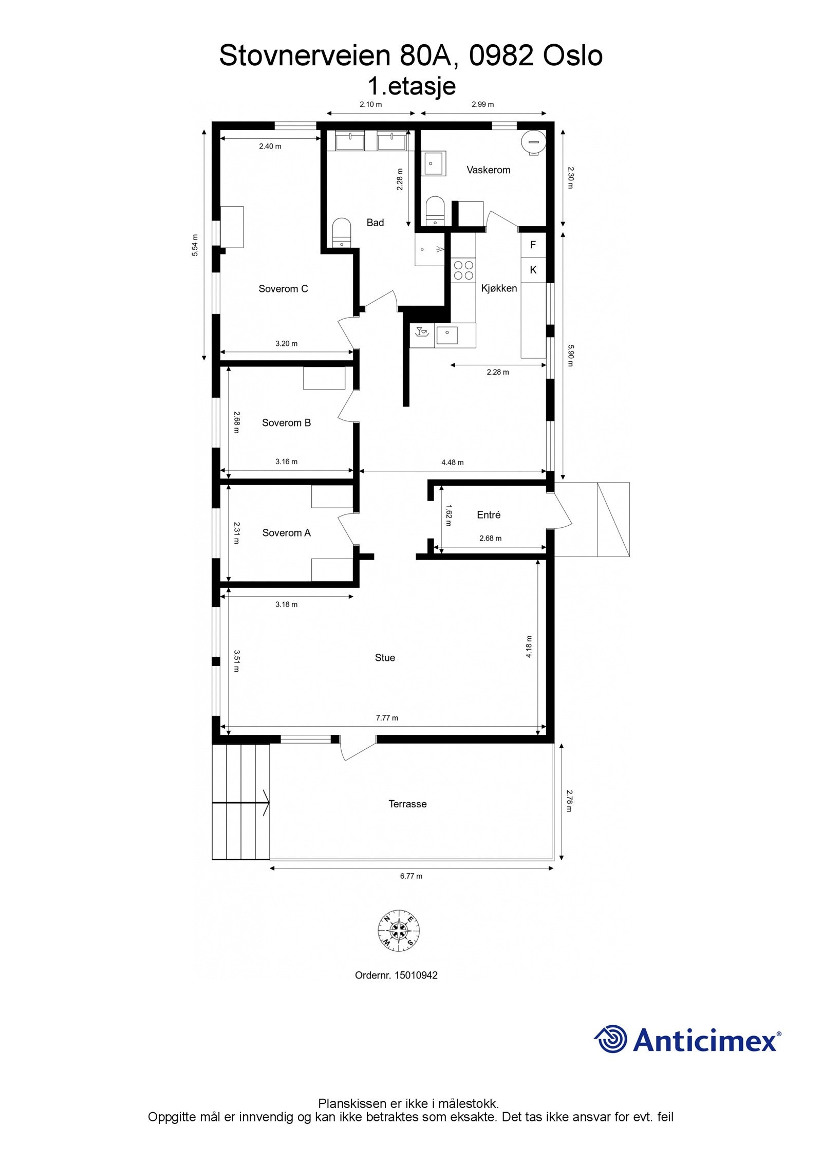 Målsatt plantegning Galleribilde