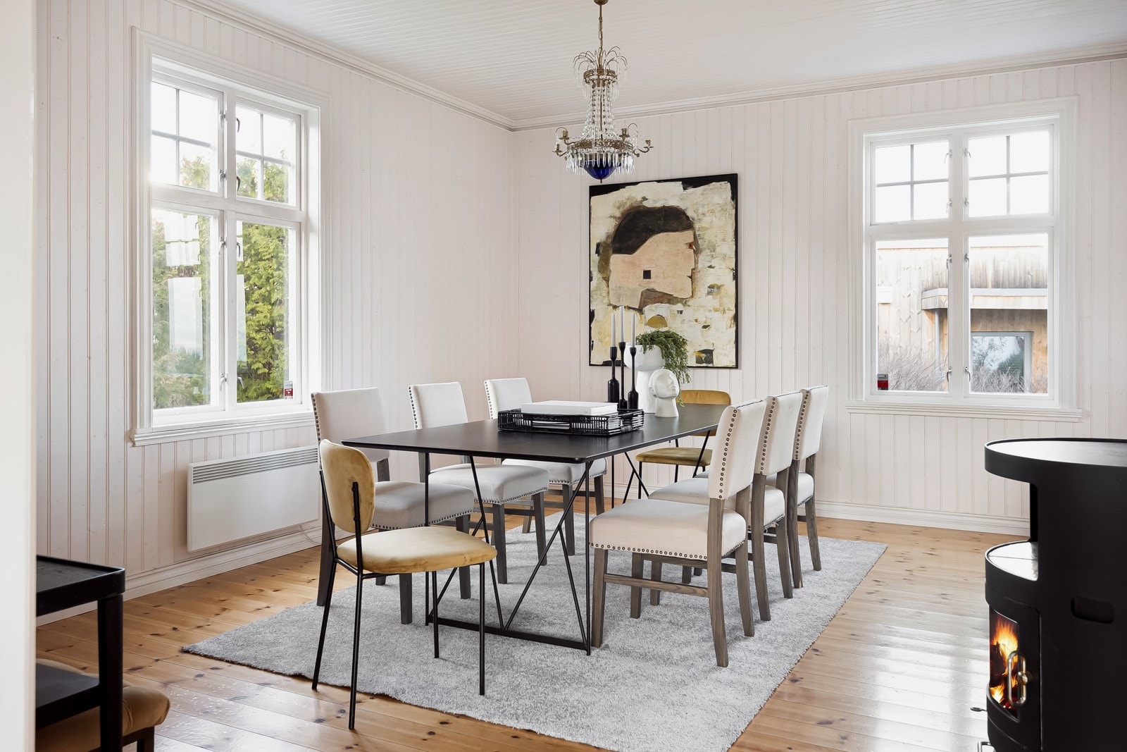 Ildsted på begge stuene. Galleribilde