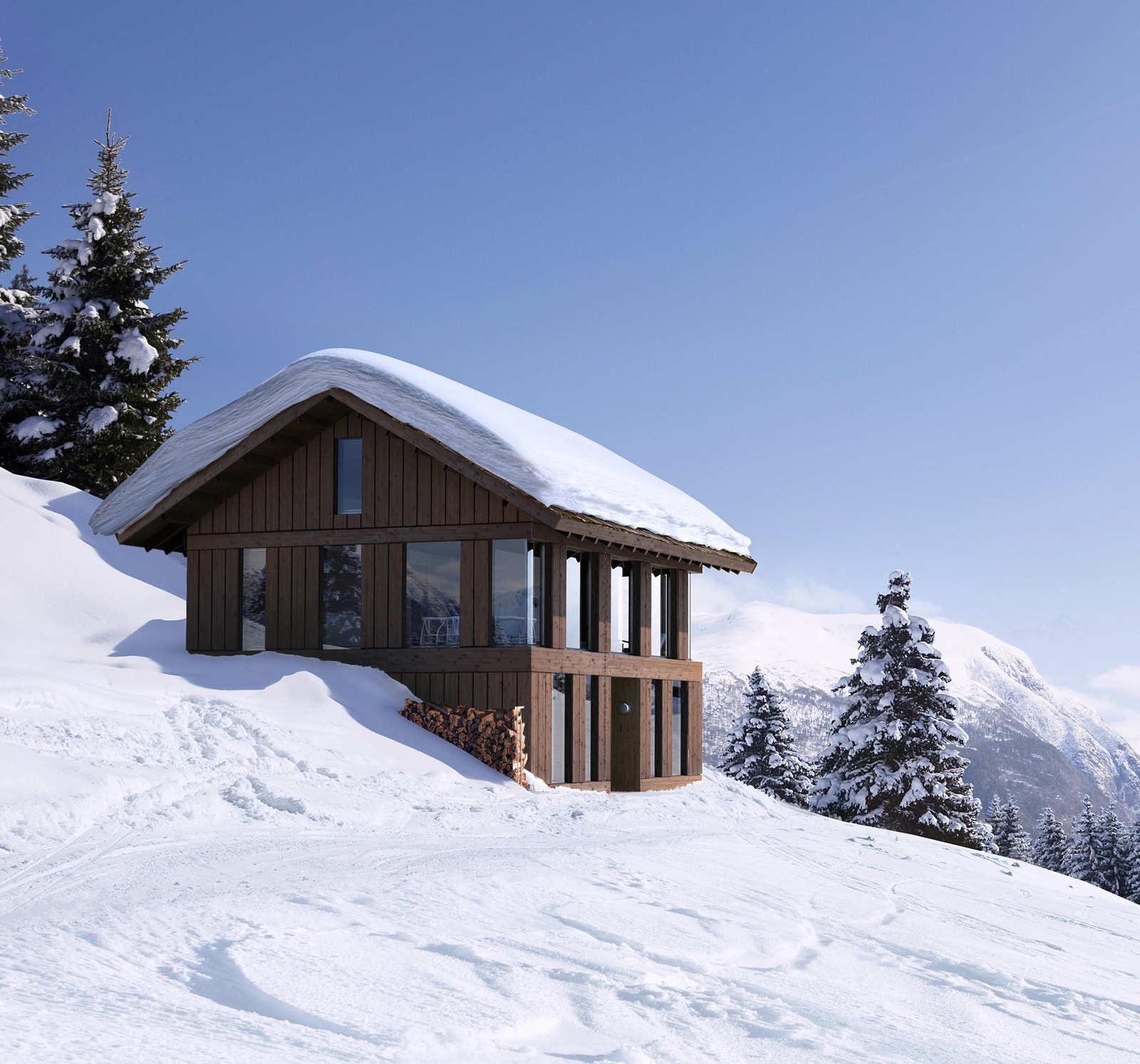 Illustrasjon av en Vy 14UH med sokkeletasje. Denne modellen kan også bygges på tomta. Galleribilde