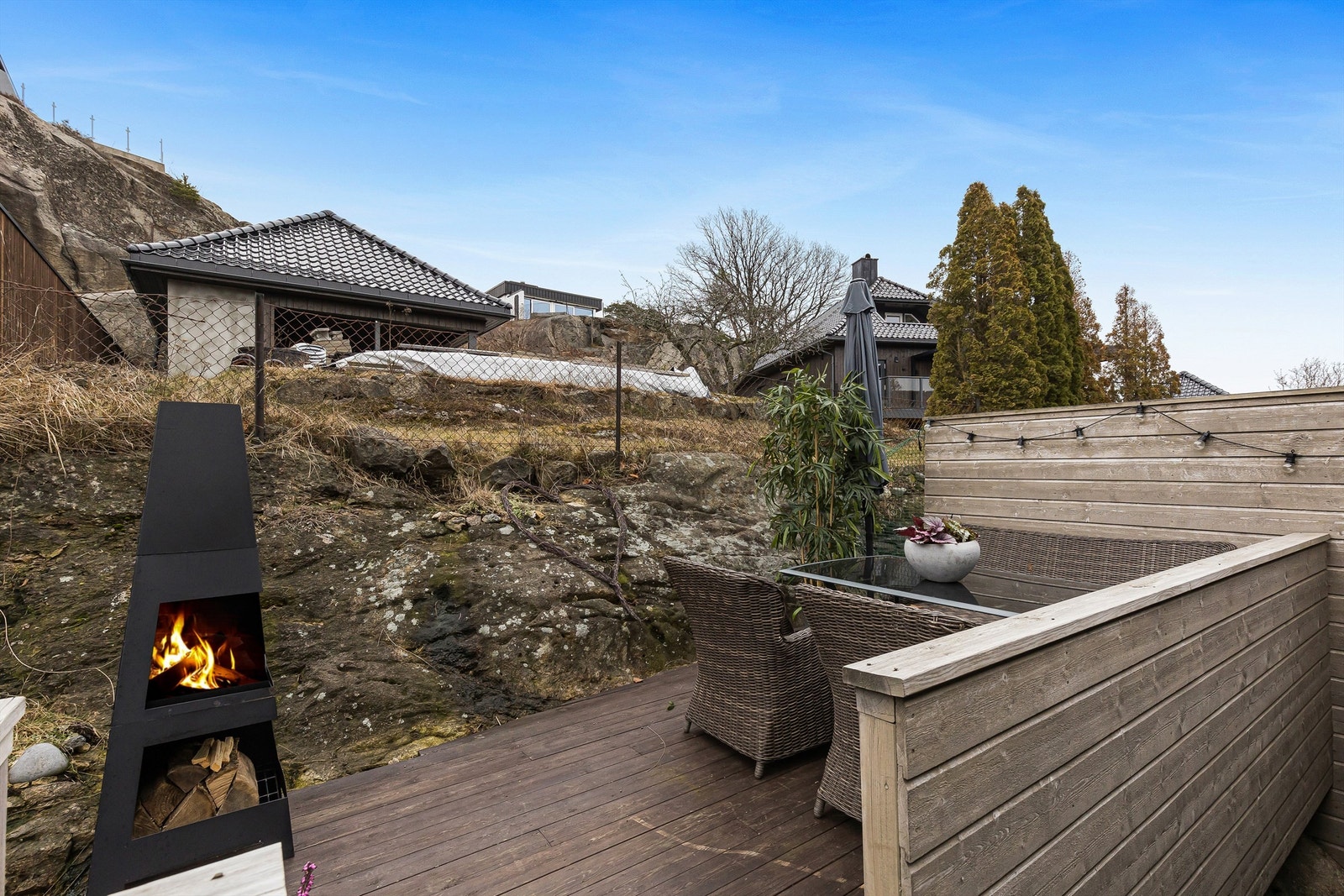 Uteplass på baksiden Galleribilde