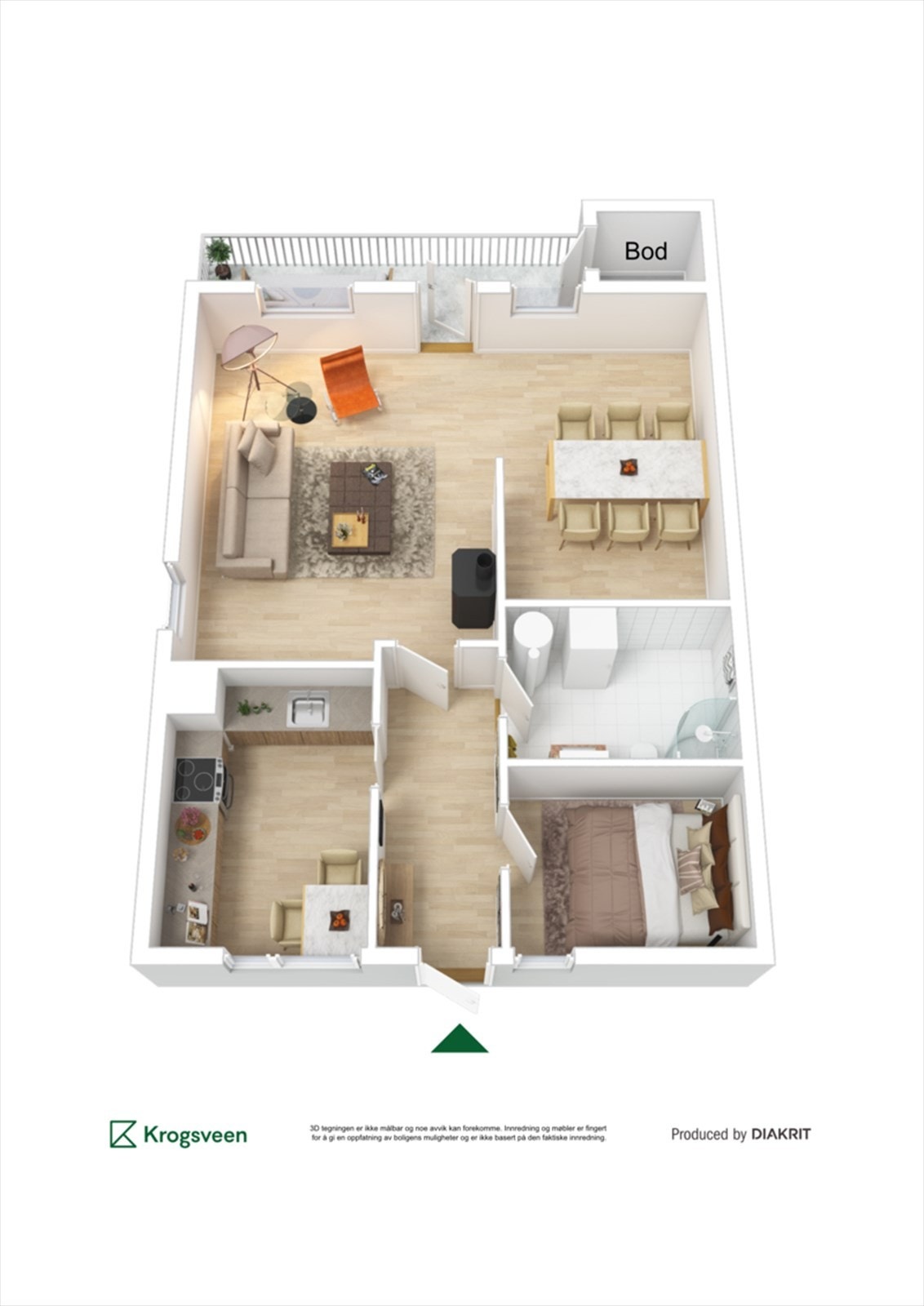 Møblert planskisse Galleribilde