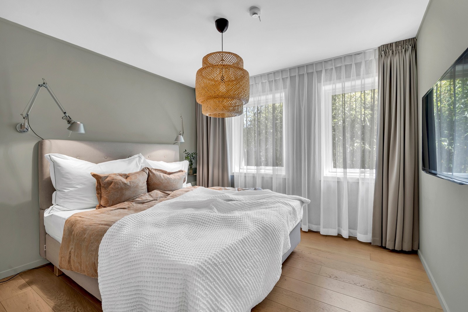 Hovedsoverom i delikat fargepalett. Galleribilde