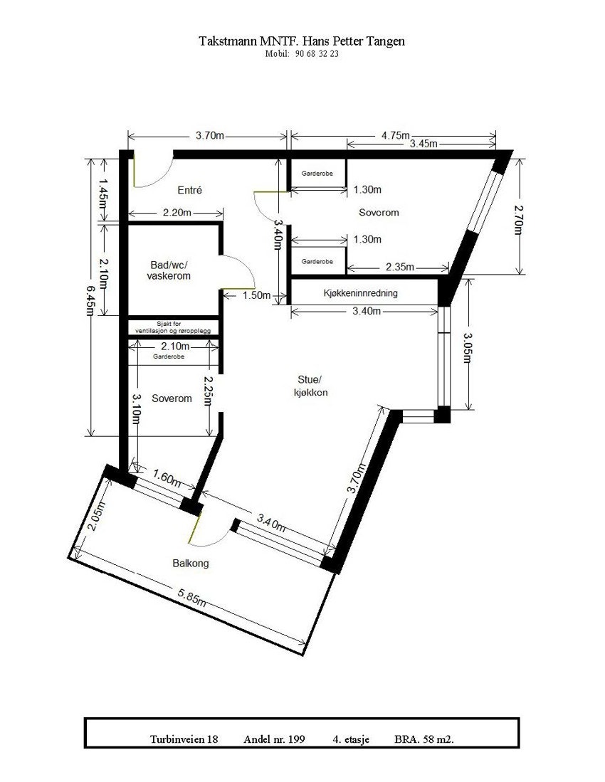 Plantegning - Turbinveien 18 Galleribilde