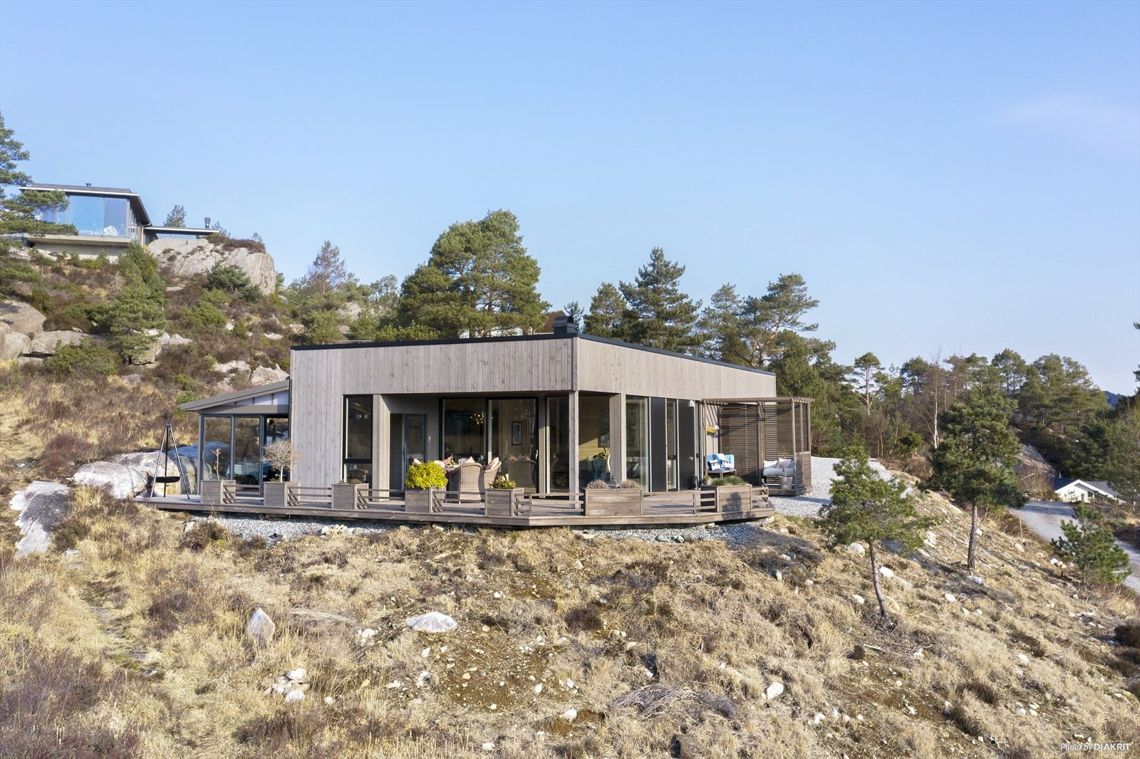 Lettstelt hytte på ett plan Galleribilde