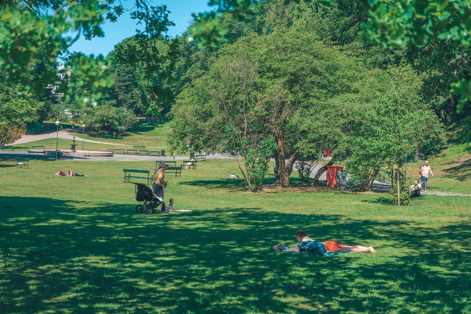 Nygårdsparken er et fint samlingspunkt på solskinnsdager. Galleribilde